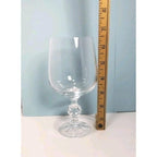 Vintage Claudia Bohemia Crystal Goblet Knob Stem 6.5" Tall