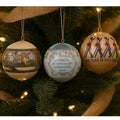 Hallmark 1982  Satin Christmas Ornaments Set of 3 Vintage