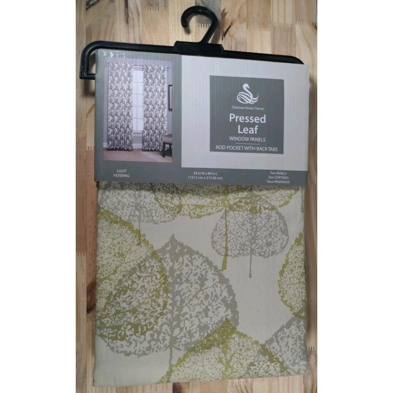 Spencer Home Decor Curtain Panels 54x84 Cotton Leaf Pattern Set
