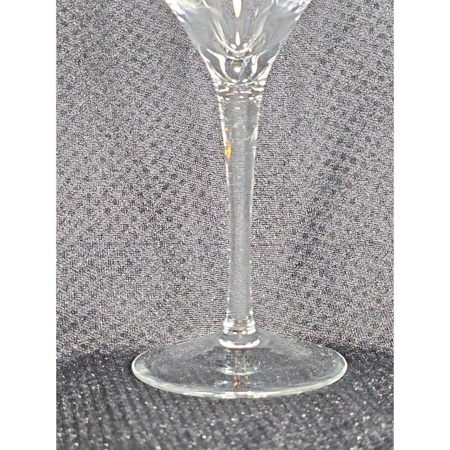 Vintage Crystal Wine Glass Clear Stemmed Barware 6.5"