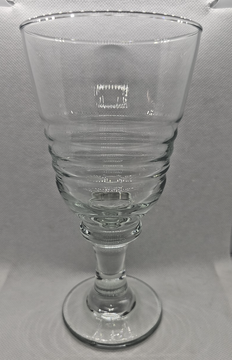 Libbey Sirrus Clear Water Goblet 7 3/8″ Tall Ribbed Stemware Glass