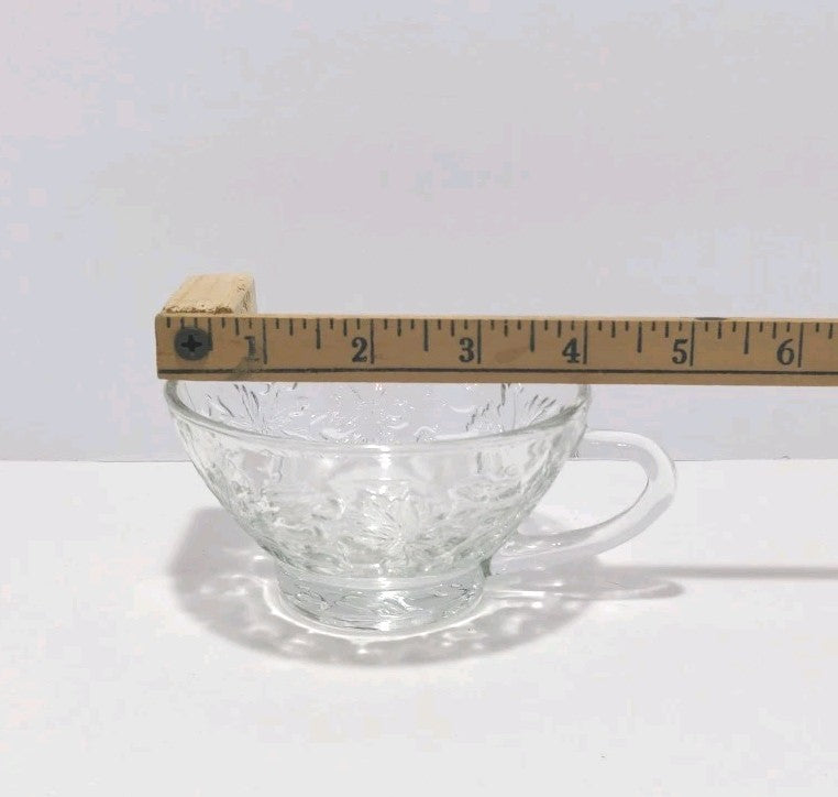 Princess House Fantasia Coffee/Tea Cup — Crystal Poinsettia Pattern #516 Vintage