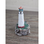 Miniature Lighthouse Figurine Hollow Resin Coastal Decor 4 Inch Nautical