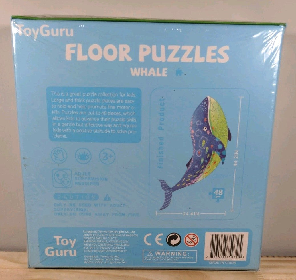 New Sealed Toy Guru Whale Floor Puzzle 48 Pieces 44.2"x24.4" Inches