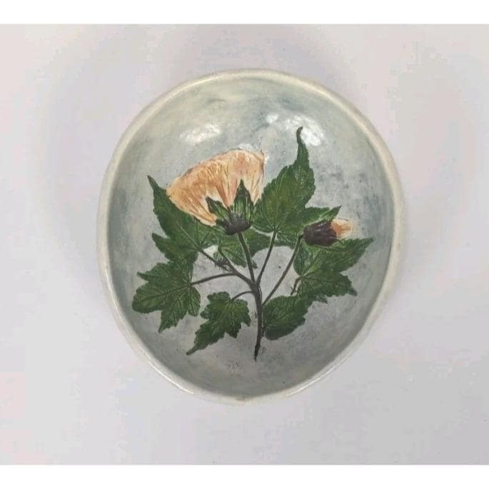 Salt Marsh Pottery Flowering Maple Wall Art Dish