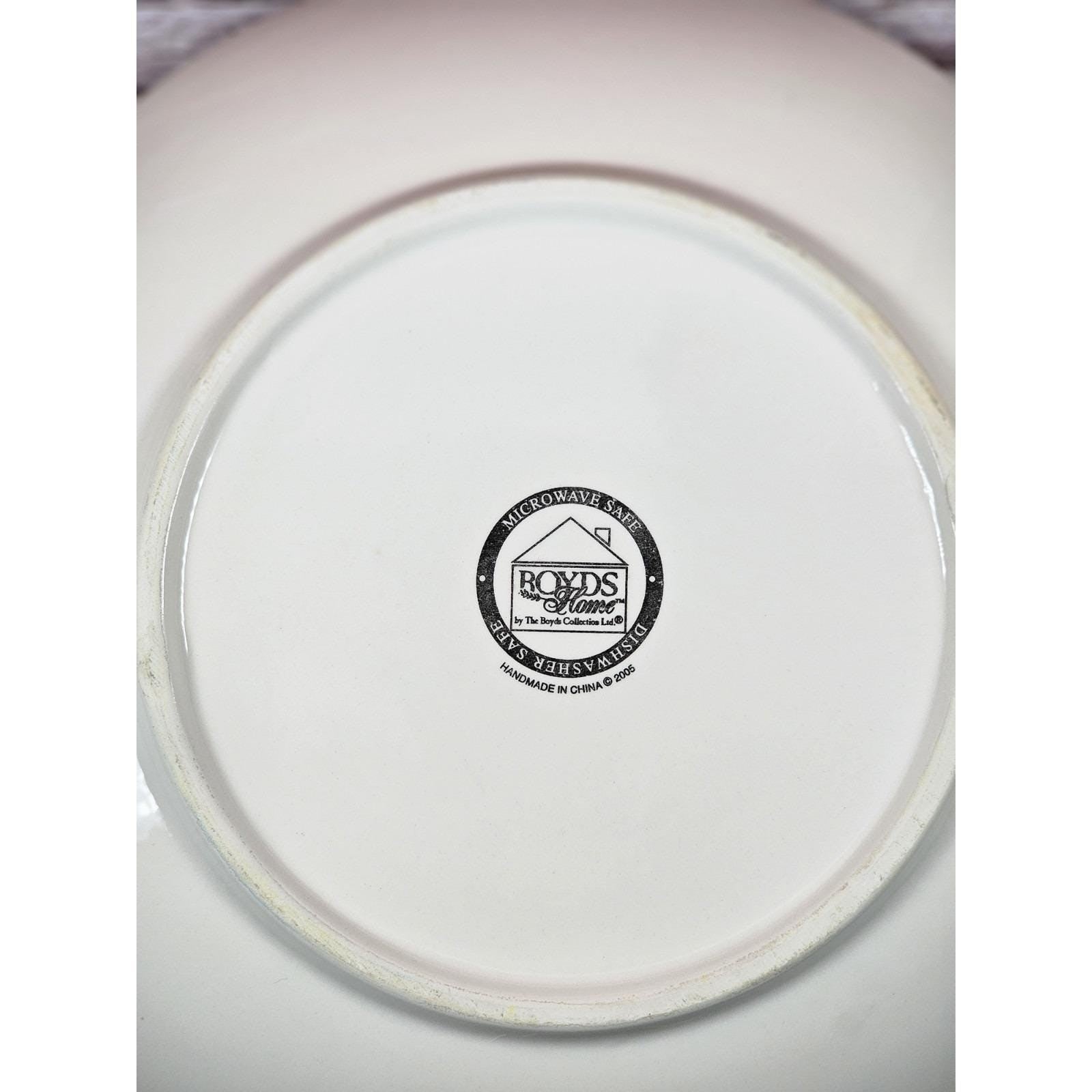 Vintage Boyd's Home Purrfectly Posh Black Cat Plate Polka Dot Decor