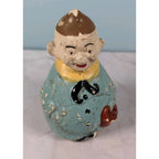 Antique Figural Salt Pepper Shakers Men Holding Hat Vintage Set