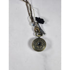 Vintage Pocket Watch Necklace Eiffel Tower Charm Long Chain