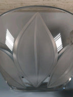 Vintage Crystal Etched Frosted Leaf Vase