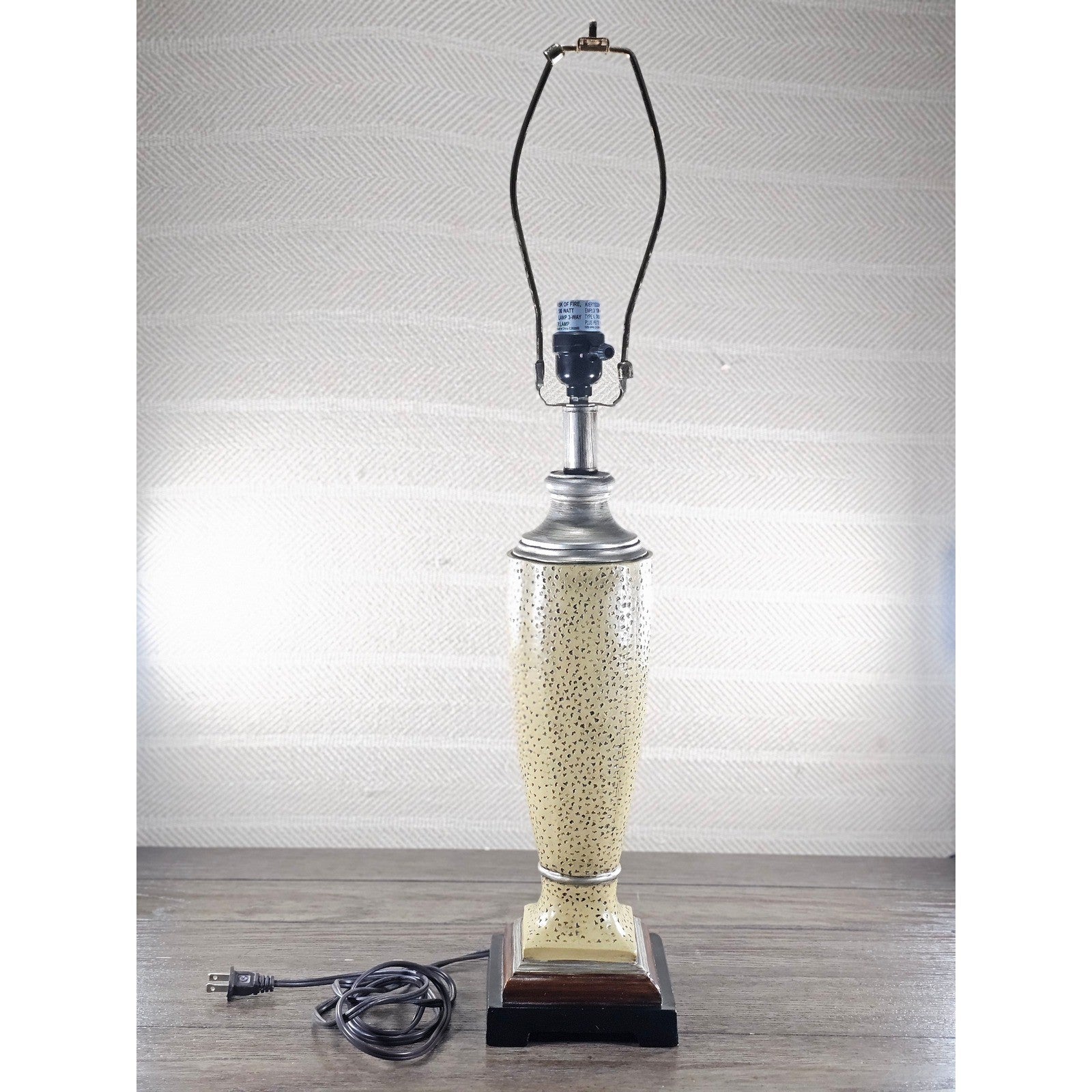 Vintage Textured Table Lamp 28.5" Tall Speckled Cream Base