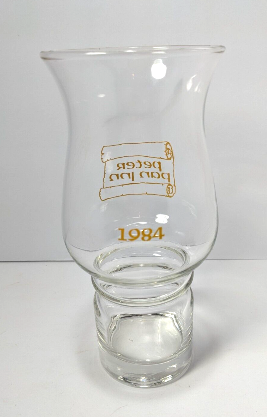 Peter Pan Inn 1984 Commemorative Hurricane Glass Vintage Collectible