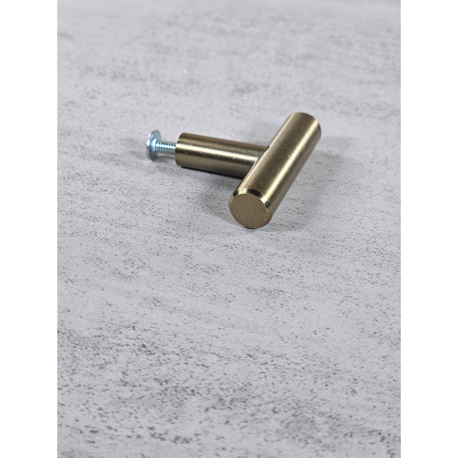 Brushed Brass T Bar Cabinet Knob Modern Drawer Pull Handle