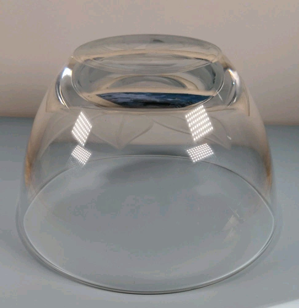 Vintage Crystal Etched Frosted Leaf Vase