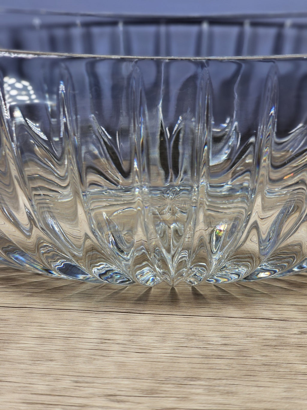 Vintage Cut Crystal Starburst Design Oval Candy Bowl