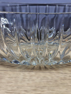 Vintage Cut Crystal Starburst Design Oval Candy Bowl