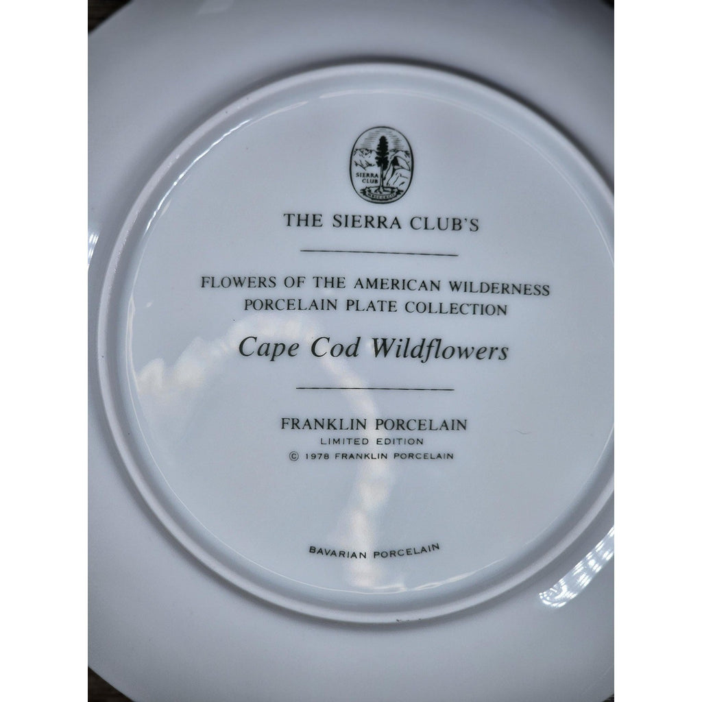 Franklin Mint Cape Cod Wildflowers Plate 1978 Porcelain