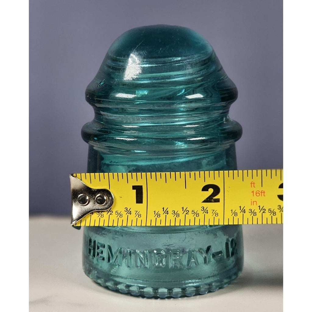 Vintage Hemingray No 12 Glass Insulator Aqua Utility Glass