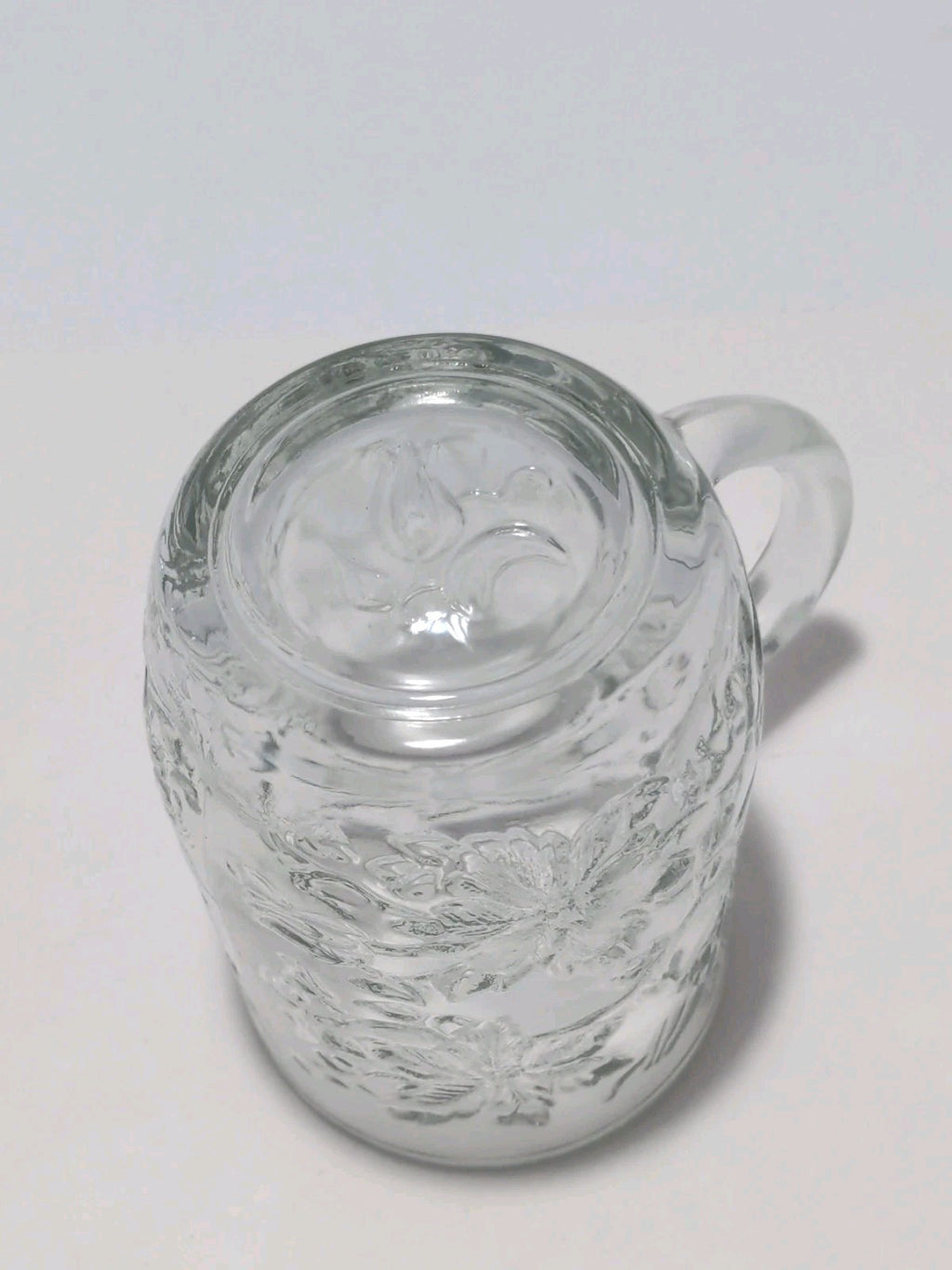 Set of 3 Princess House Fantasia Clear Glass Poinsettia Design Coffee Mug Cup
