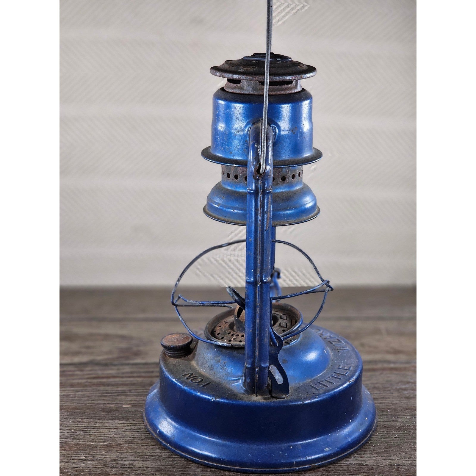 Vintage Dietz No 1 Blizzard Blue Lantern Made in Hong Kong 13.5"