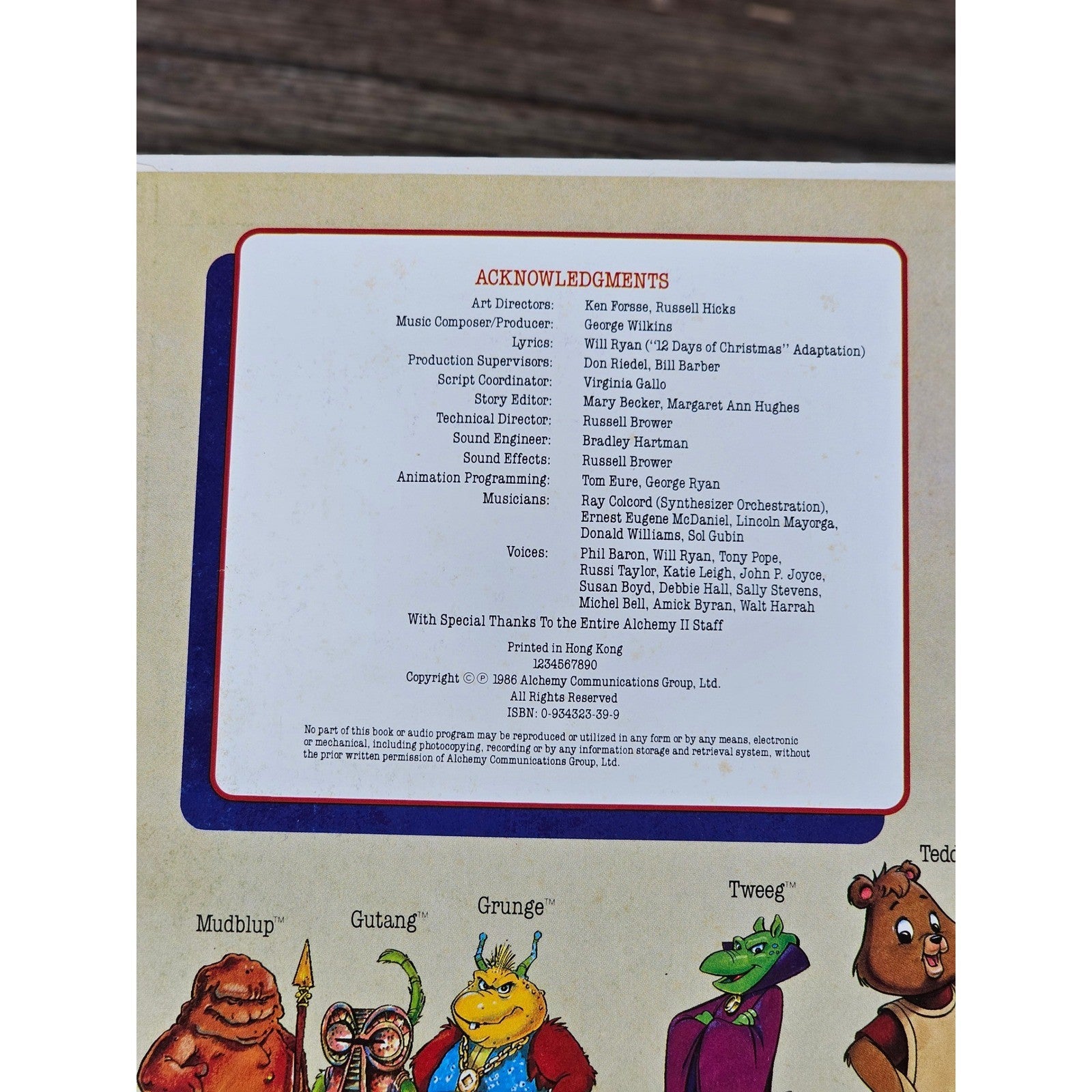 Teddy Ruxpin Christmas Book 1986 Musical Celebration Hardcover