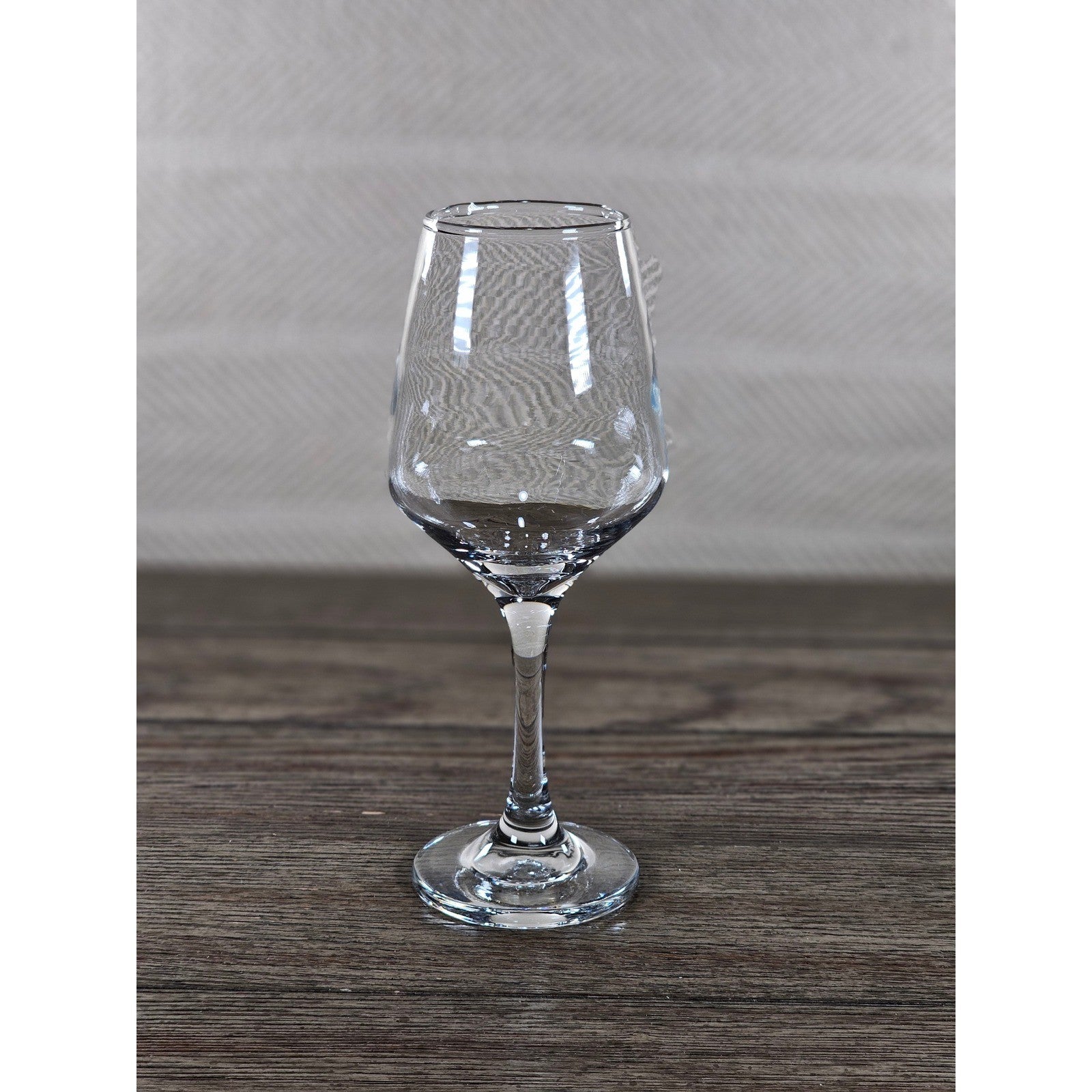 Vintage Clear Wine Glass 8.5" Tall Thick Heavy Stemware