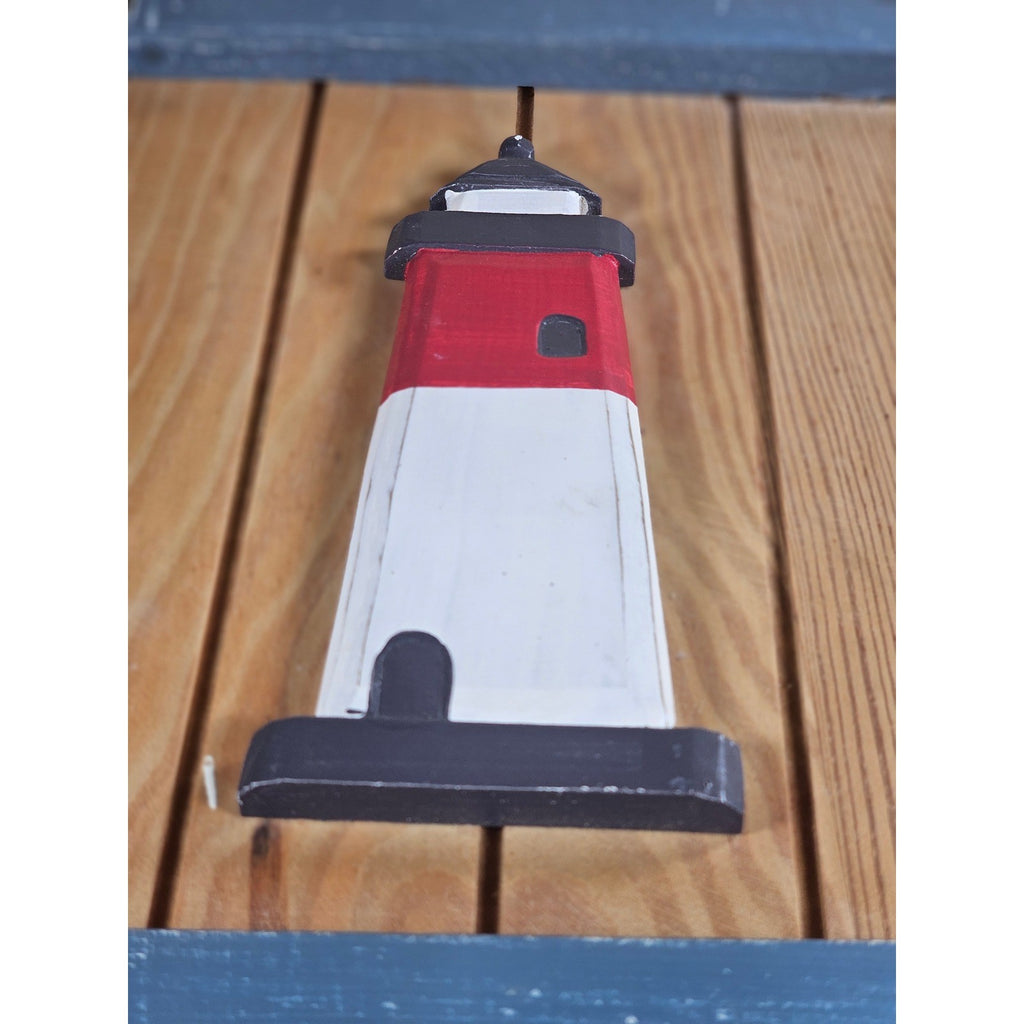 Rustic Wooden Lighthouse Wall Decor Nautical Coastal Accent 12 x 7.5