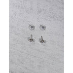 Vintage Oval Clear Rhinestone Stud Earrings Gold Tone