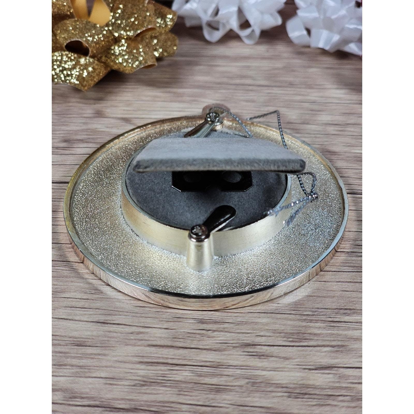 Vintage Snowflake Photo Frame Ornament Metal 1990s Christmas Decor