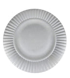 Set Of 6 White Embossed Dinner Plates Thomson Pottery 10.75 Inch Ceramic