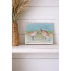 Original Signed Sandpiper Acrylic Painting Coastal Bird Canvas Art