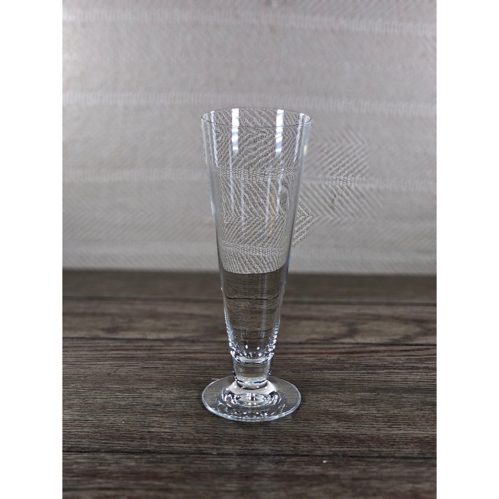 Vintage Clear Pilsner Glass 9" Tall Stemmed Beer Glass