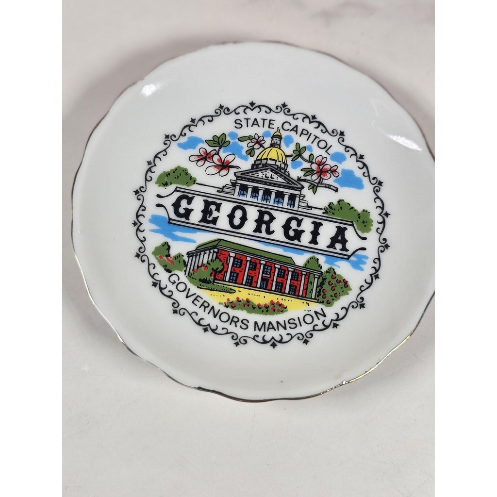 Vintage Georgia Souvenir Plate Mini Capitol Governor Mansion 3.5"
