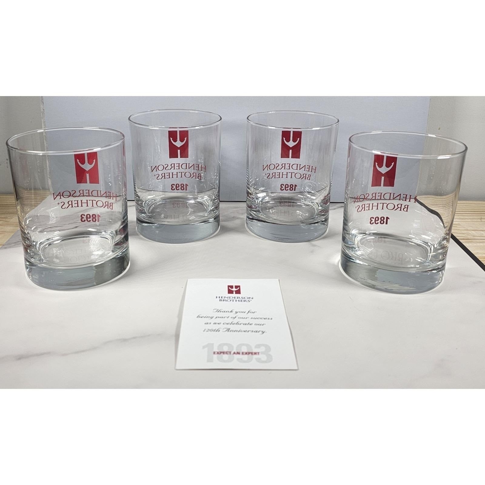 Set of 4 Henderson Brothers 1893 Whiskey Glasses
