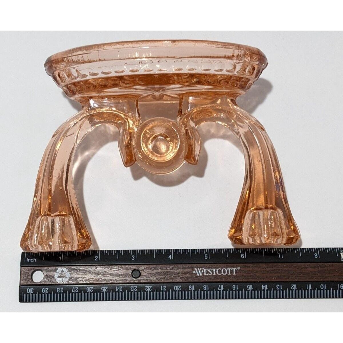 Vintage Heisey Peach Depression Glass Double Candelabras Pair