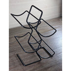 Modern Black Metal Wine Bottle Holder Tabletop Rack Holds 4 Bottles
