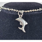 Vintage Silver Charm Bracelet Dolphin Clover Nautical Theme