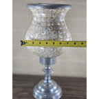 Towle Vintage Capiz Shell Table Lamp 16" Coastal Silver Accent