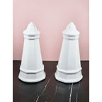 Vintage Pfaltzgraff Heritage Lighthouse Salt & Pepper Shakers White Ceramic