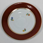 Floral Design Condol Saucer And Tea Cup With Gold Trim