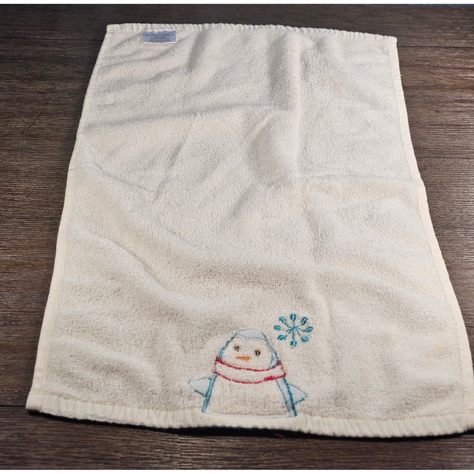 Vintage Penguin Kitchen Towels Set of 2 Cotton Winter Holiday Towels