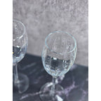 Vintage Crystal Fantasy Ribbed Water Goblets Set of 2 Glasses 7.5