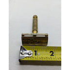 Vintage STAR Gold Tone Safety Razor Textured Handle