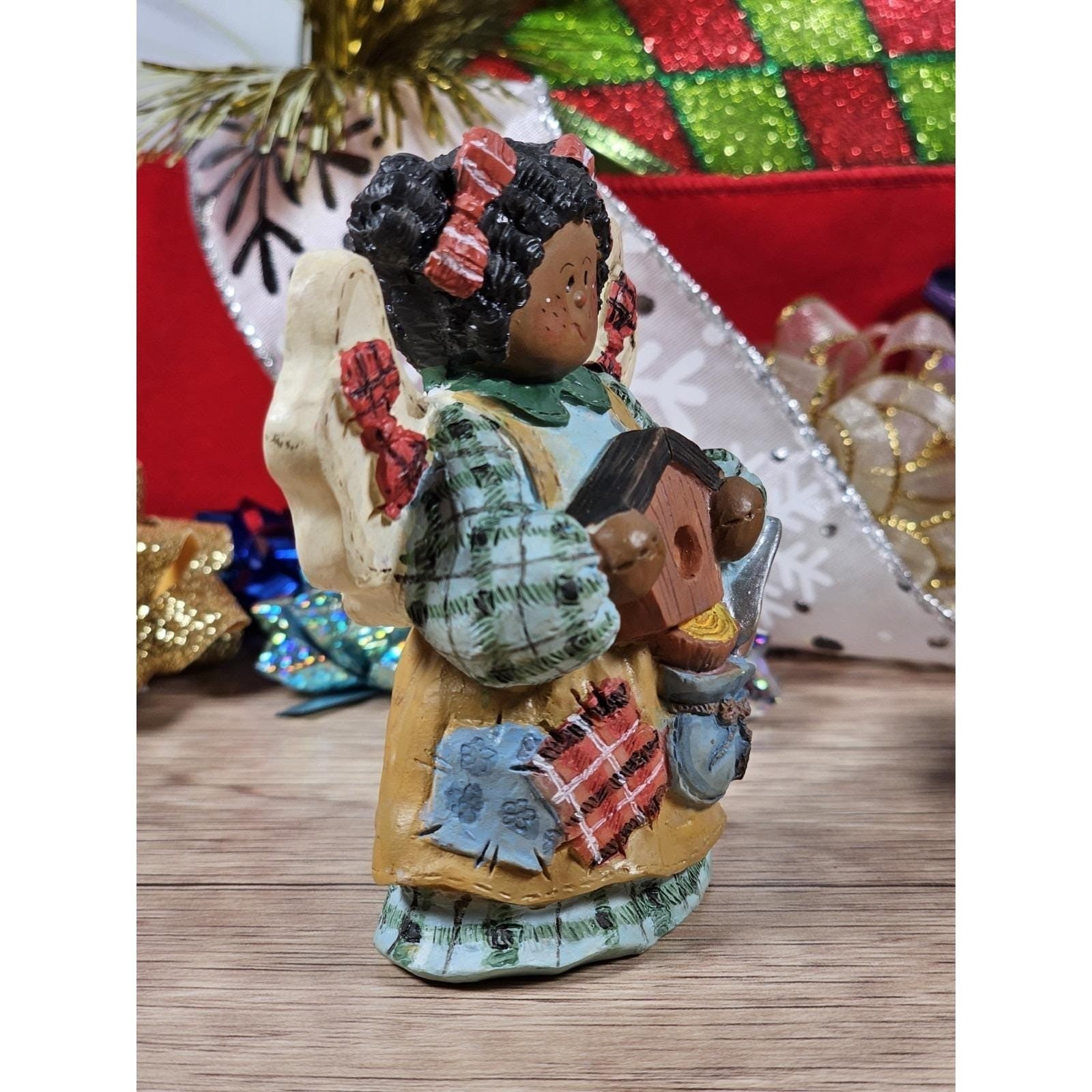 Angel Figurine Birdhouse 1990s Vintage Mini Holiday Decor