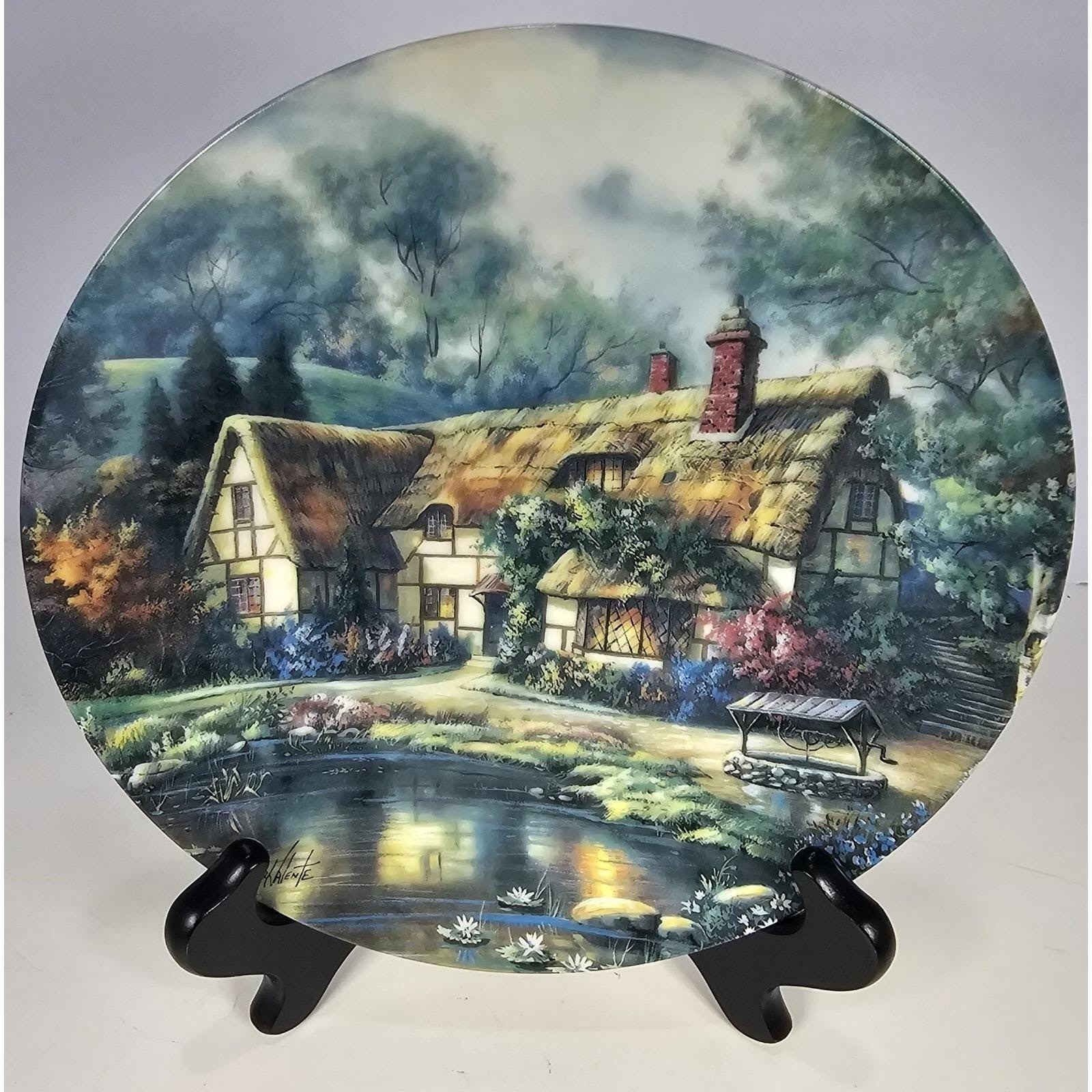 Carl Valente Twilight at Woodgreen Pond Plate W S George Cottage