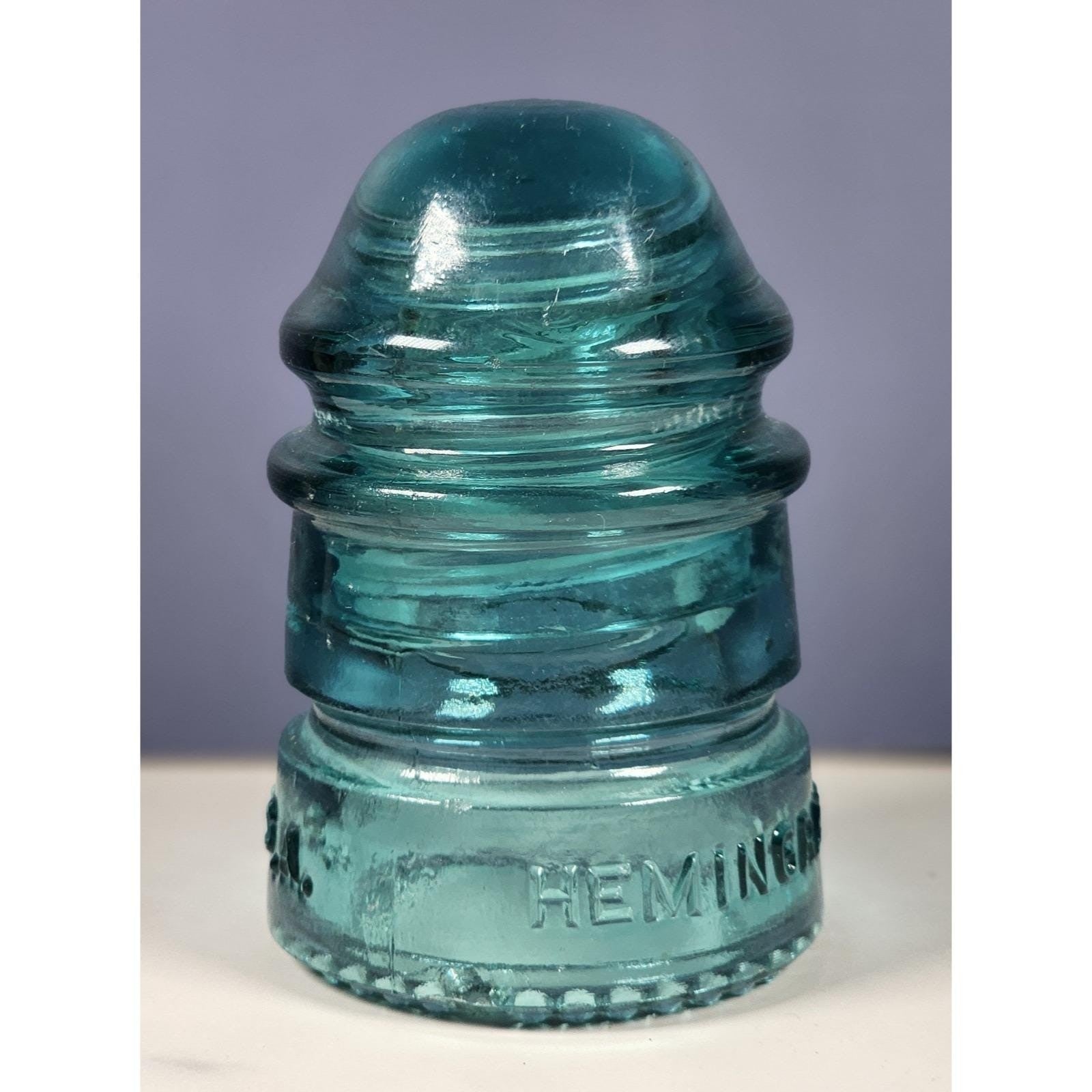 Vintage Hemingray No 12 Glass Insulator Aqua Utility Glass