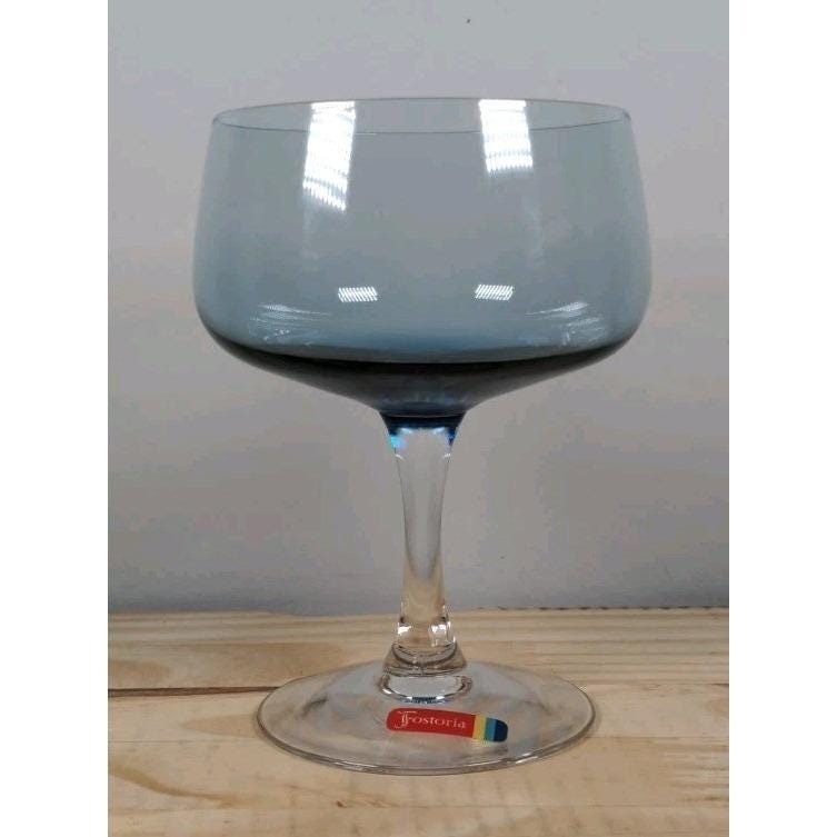 Fostoria Glamour Blue Sherbet or Champagne Glass 5 1/8 Inch Vintage