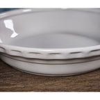 Vintage Chantal White Ceramic Pie Plate 11 Inch Fluted Rim Oven Safe