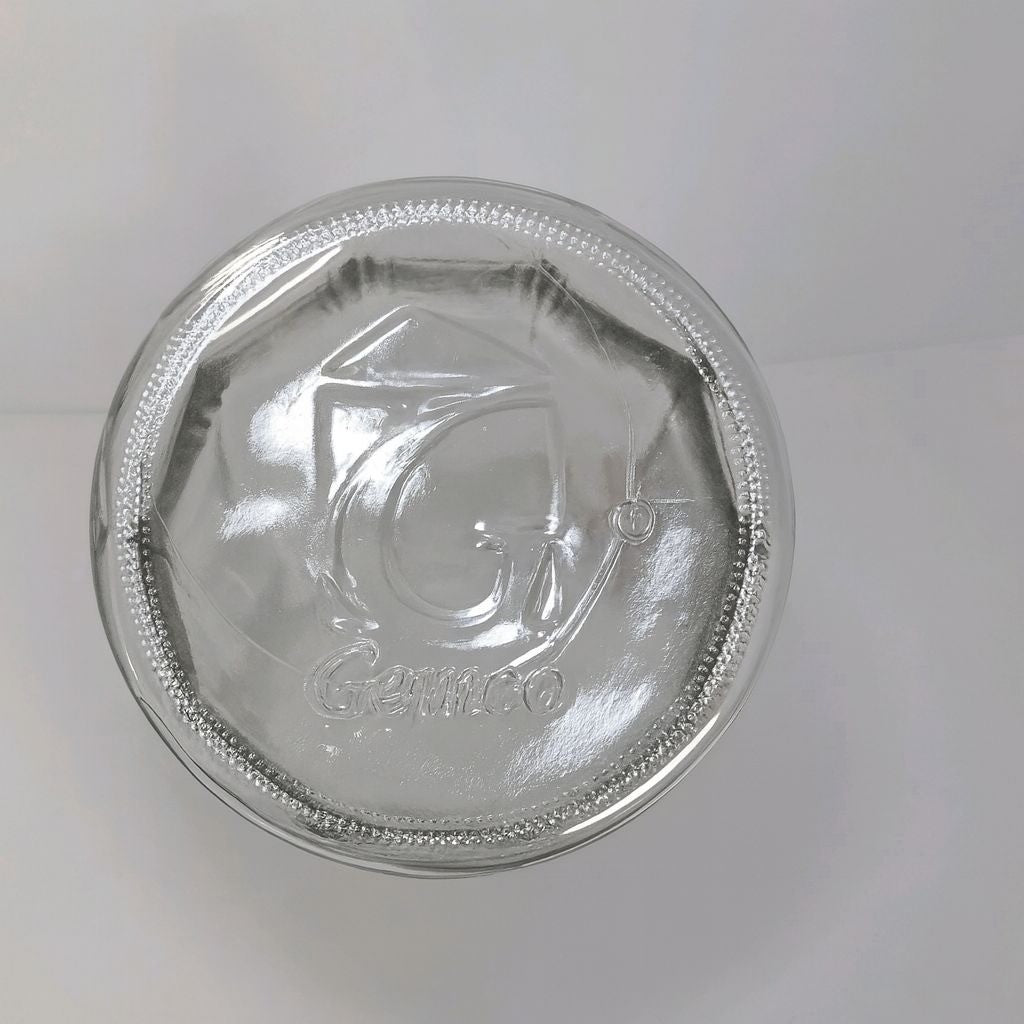 Glass Straw Holder With Chrome Plated Lid Barber Comb Holder Jar