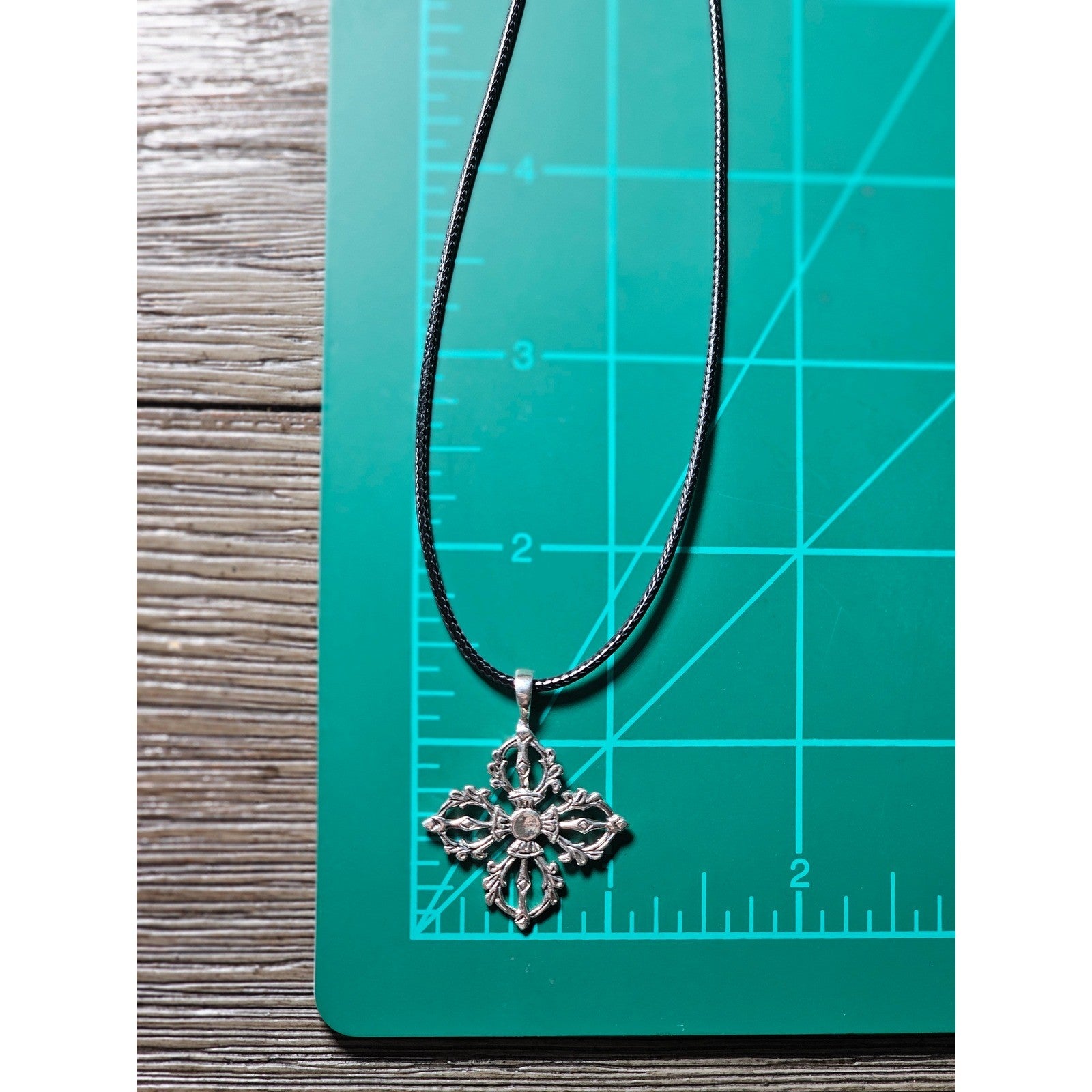 Vintage Sterling Silver Ornate Cross Necklace Pendant