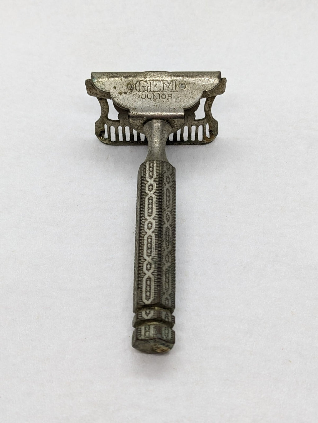 Antique Gem Junior Single-Edge Safety Razor With Ornate Handle - Collectible Vin